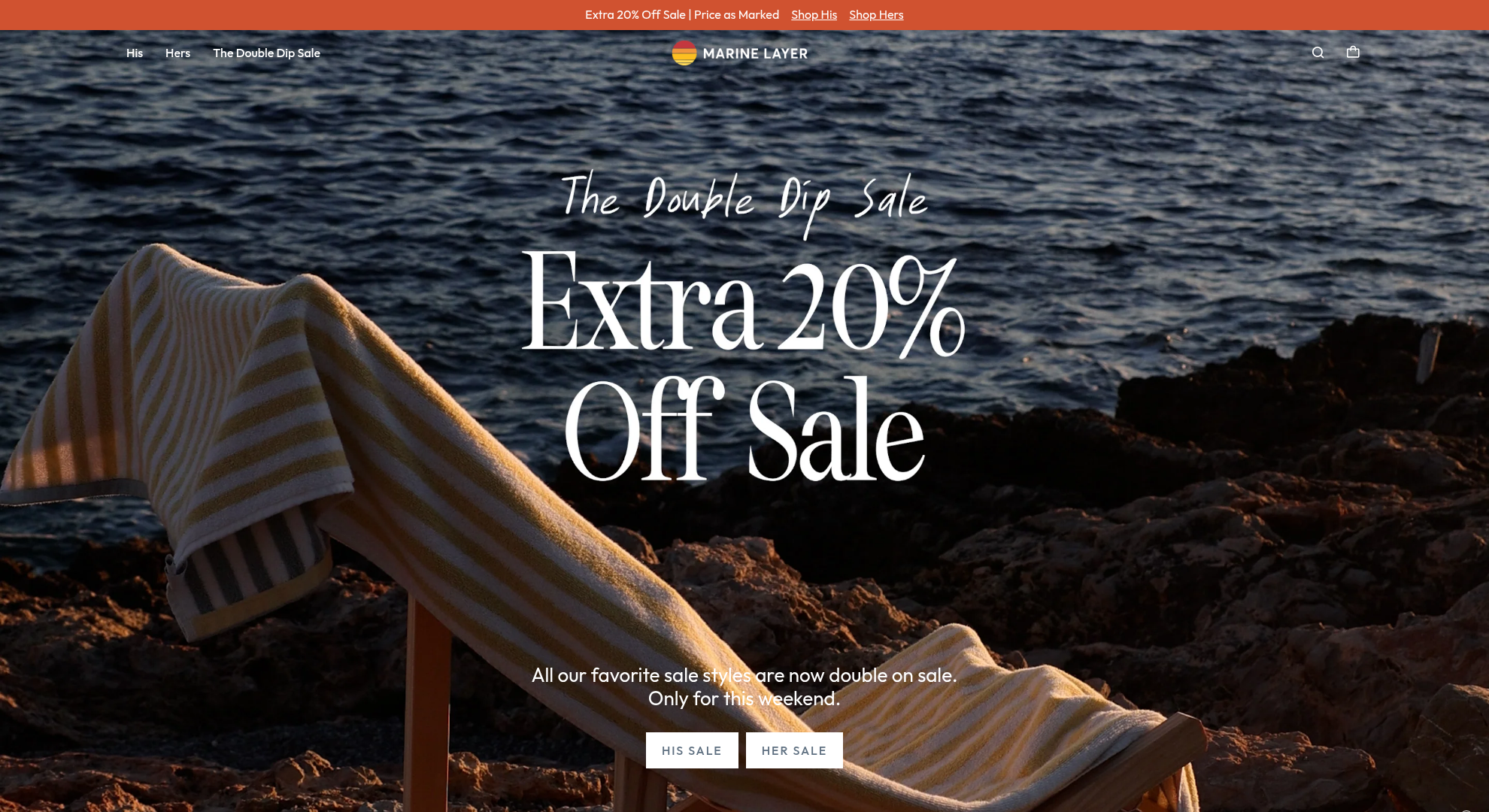 Homepage Promotion for Double Dip Sale